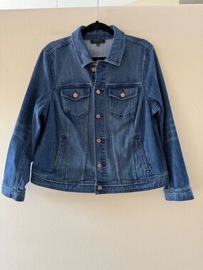 Talbots Women’s Blue Denim Jacket with Copper Buttons
